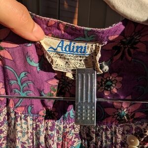 Adini Purple Floral Button-Front Dress